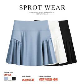 热销款假两件网球裙女士2026夏季防走光运动半身裙速干瑜伽服高腰