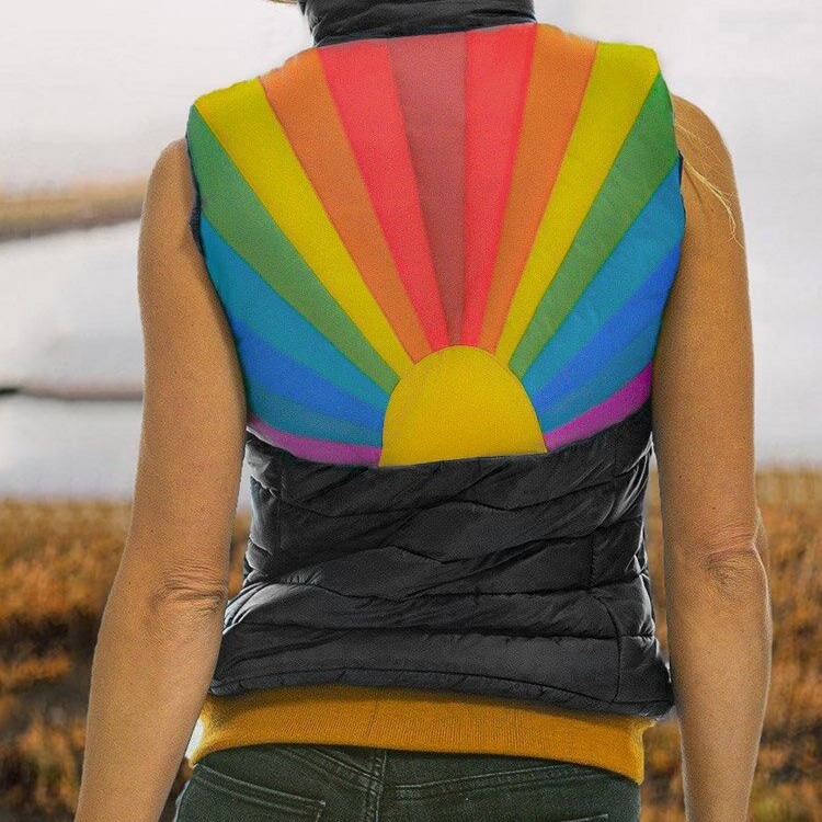 2020新款跨境欧美女装亚马逊wish速卖通休闲印花连帽棉背心短款