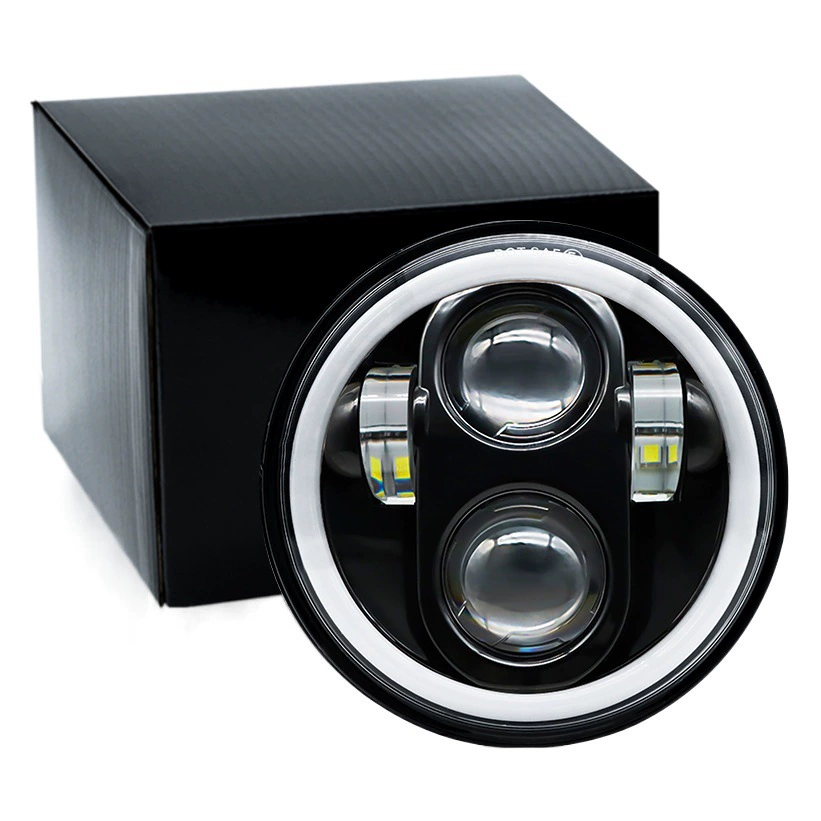 Взрывоопасная Harley Wrangler 5,75 дюйма 4 бусины 60 Вт Angel Eye внедорожная фара Модифицированная фара мотоцикла