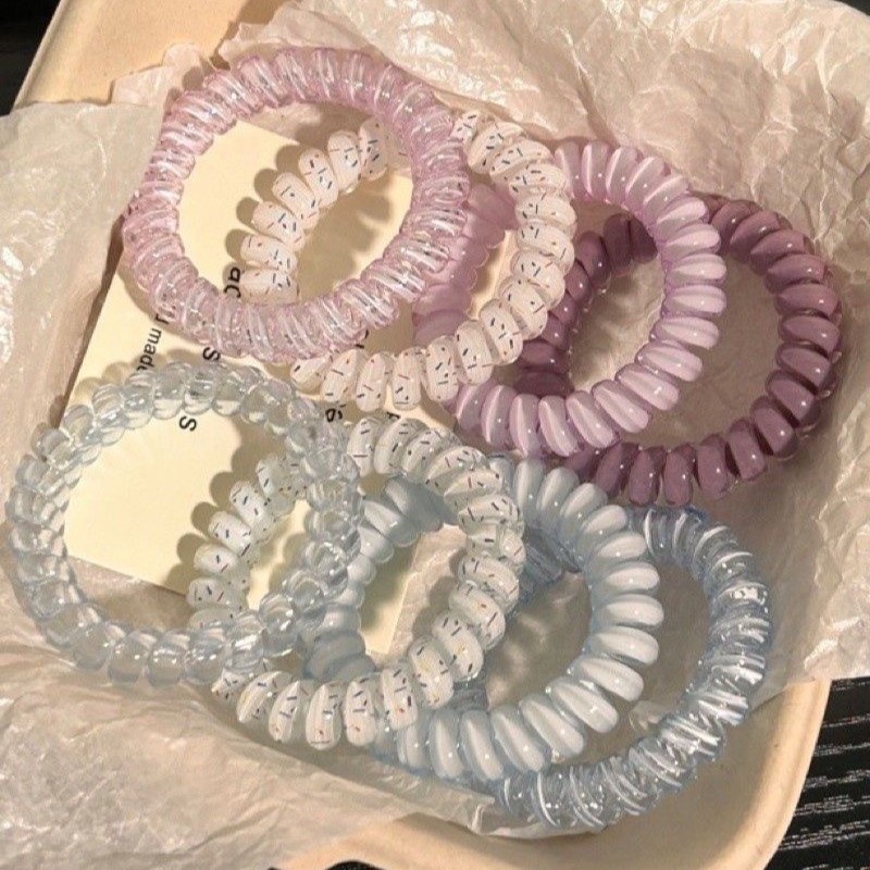 Arco iris gradiente cuerda de cabeza sin marcas no lesiones línea telefónica bucle de cabello verano fresco versátil de uva ondulado punto cuerda de cabello image 4