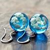 Spherical resin, fashionable earrings, suitable for import, new collection