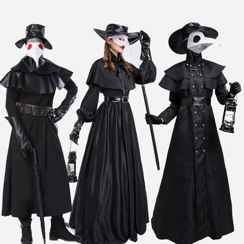 Set COS del dottore della bocca dell'uccello della peste del vento del punk del vapore medievale del corvo di Halloween_voghion.com