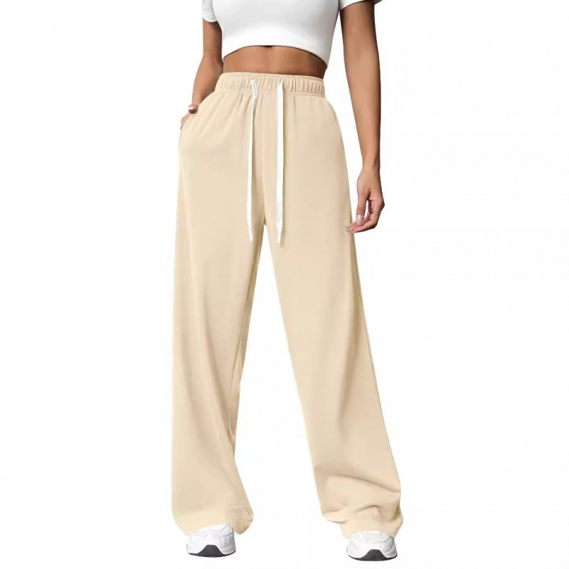 Damenbekleidung, Damen-Hose mit weitem Bein, trendige Marke, locker geschnitten, modisch, gerader Schnitt, lässig, sportlich, Herbst-/Winterbekleidung_voghion.com