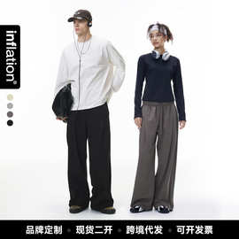 捷展男装|巴黎斜纹解构剪裁长裤26春夏新品潮牌宽松弯刀休闲裤男