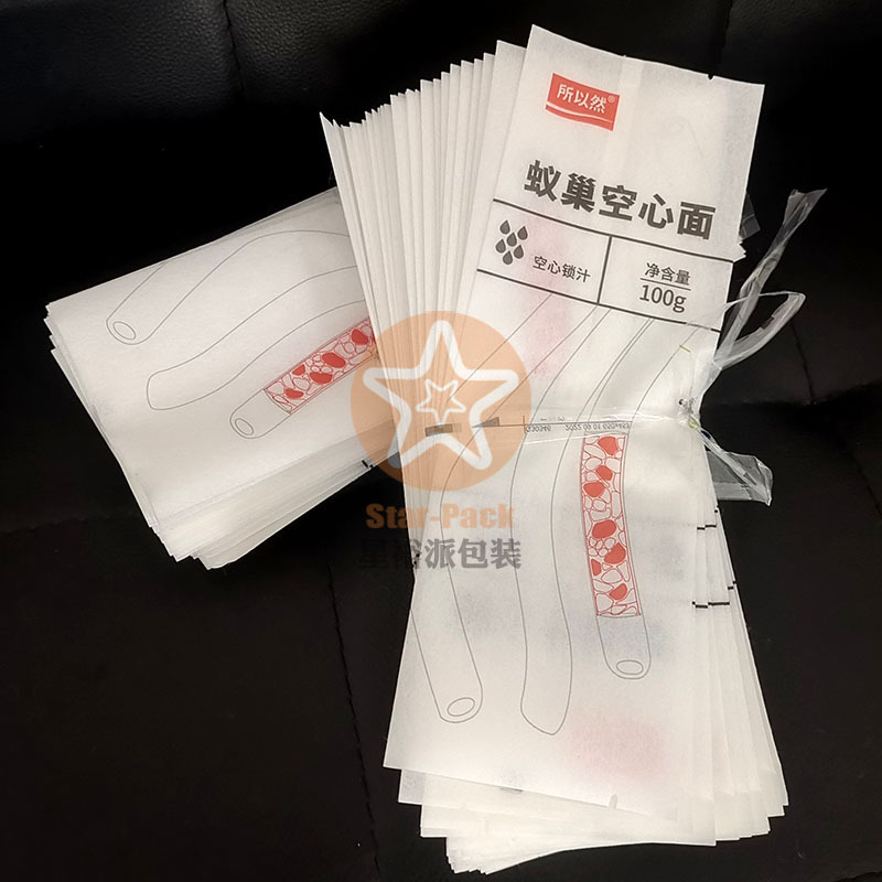 日本新材料粗糙棉纸空心面条袋中封袋