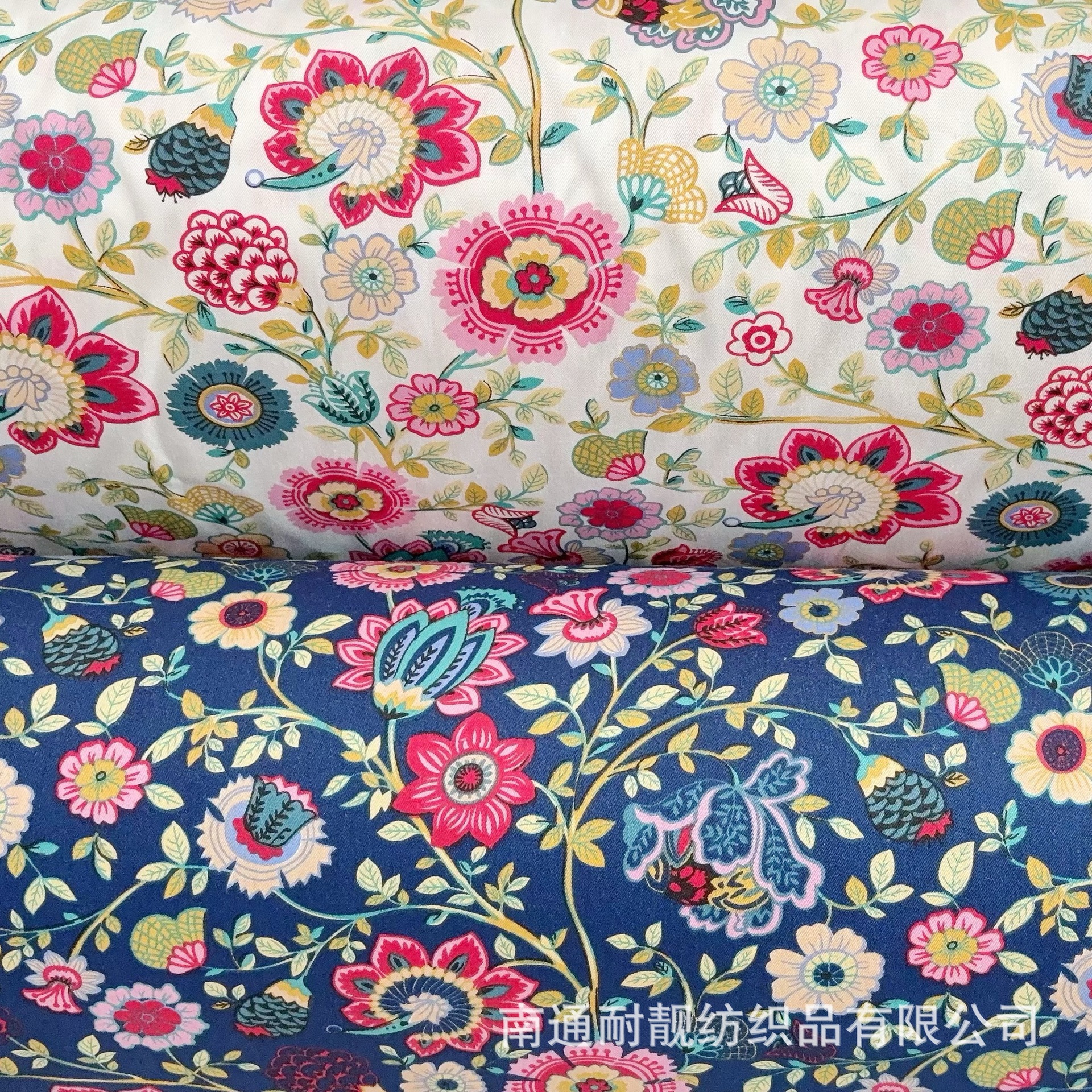 日系和风复古叶子花卉印花纯棉布家纺床品窗帘装饰布全棉面料批发