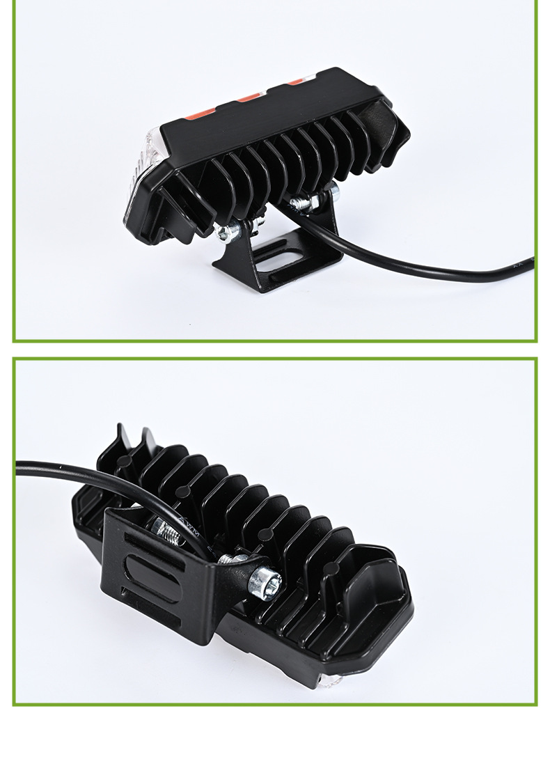 New cross-border wide-voltage waterproof LED motorcycle spotlight with 3 sides and 4 beads, front-mounted modified headlight for electric vehicles