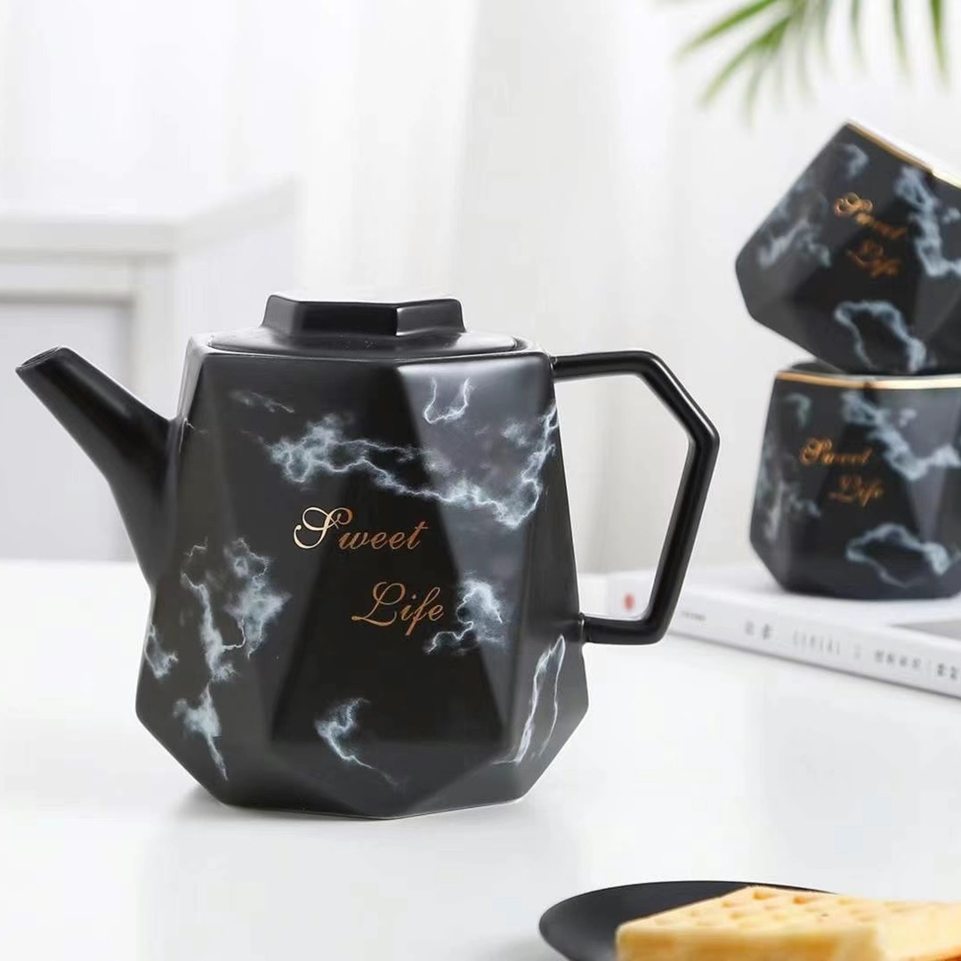Creativo Estilo nórdico marbling conjunto de agua traje de cerámica taza botella de agua fría oficina en casa taza potable