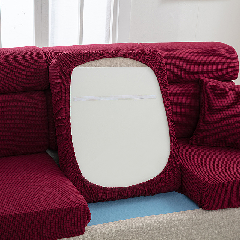 Mais-Samtkissen-Sofabezug, Sofabezug mit vollständiger Abdeckung, hochelastischer Chaiselongue-Kombinationssofabezug, schlicht und modern - 11