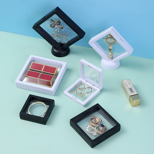 PE film jewelry storage box, anti-oxidation jewelry necklace, earrings and earrings display box, transparent film suspension box