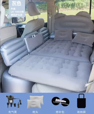 Car inflatable mattress car Vehicle-mounted inflatable bed - upgraded-gray-bear-side-guard-head-protection