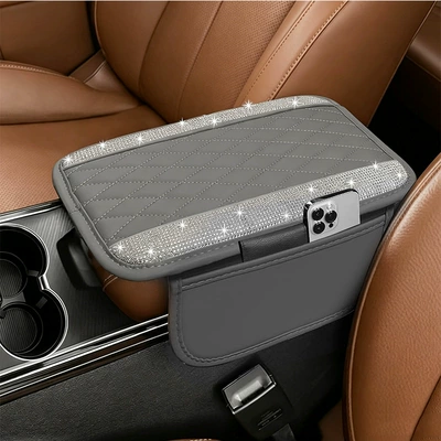 Armrest box pad Universal Car Central Armrest Box - grey