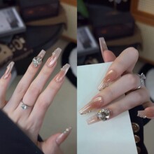 【日暮时刻】纯手工穿戴甲纯欲猫眼高级感显白纯手作美甲贴10片装