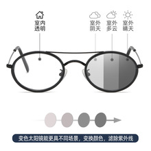 網紅潮款防藍光變色太陽鏡 感光變色平光鏡手機眼鏡男女墨鏡16017
