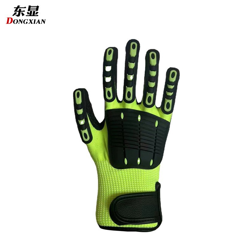 Guantes de protección laboral amarillos fluorescentes de nivel 5 resistentes a cortes Guantes de nitrilo antideslizantes resistentes al desgaste Super Factory Custom Cross-border. image 18