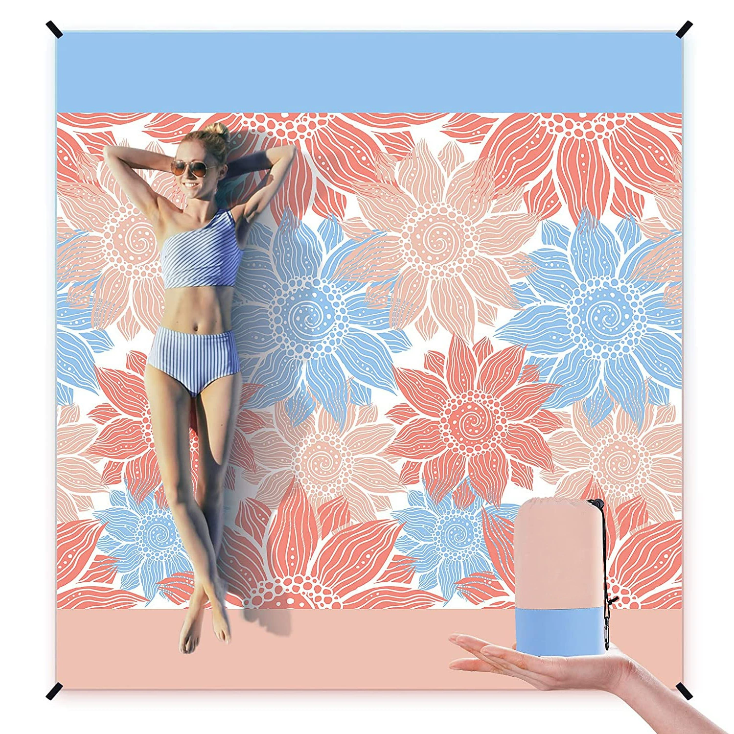 Пляжный коврик Водонепроницаемый Быстросохнущий уличный коврик для пикника Открытый влагостойкий коврик Кемпинг Коврик Пляжное одеяло Легкий Быстросохнущий коврик для пикника