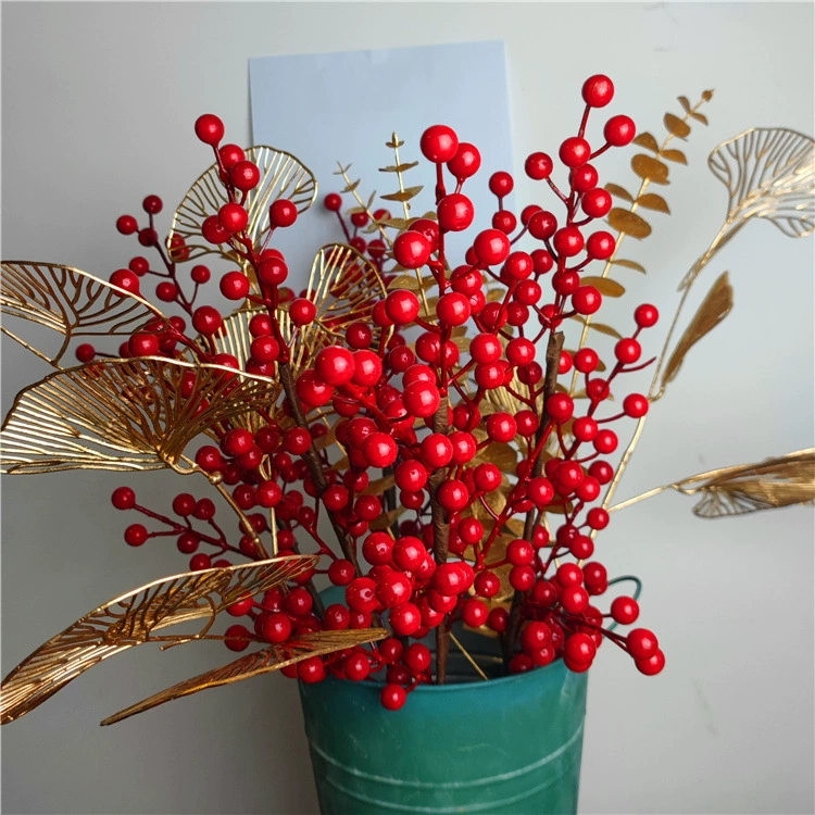 Пластиковый лист гинкго вентилятор моделирование эвкалипта цветочный материал оптом Падуб фрукты Моделирование цветок