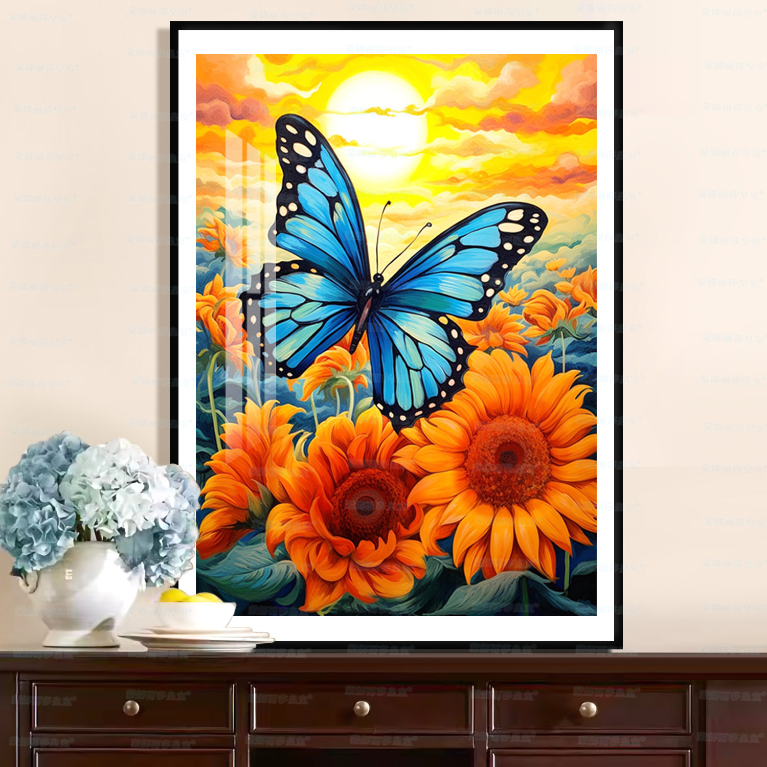 Monalisa Royal Cruz puntada mariposa nueva mariposa simple hermosa sala de estar decoración pequeño bordado hilo hecho a mano image 9