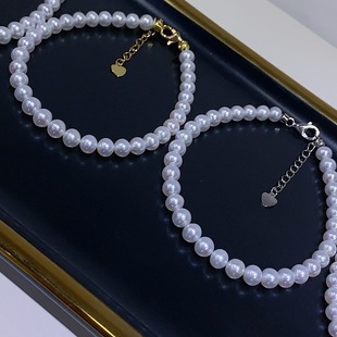 Aurora Freshwater AK Pearl Bracelet 4.5-5mm Round High Glow baby Bead Jewelry Stacked King S925 Silver Buckle