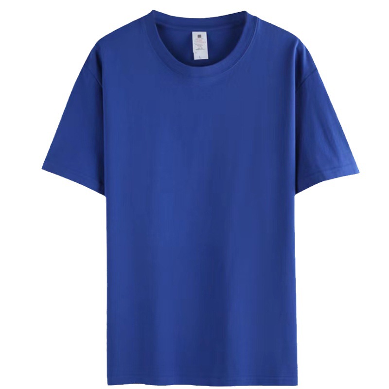 220g algodón peinado Camiseta cuello redondo ropa de trabajo grupo uniforme clase uniforme cultura camisa empresa partido bordado impreso LOGO