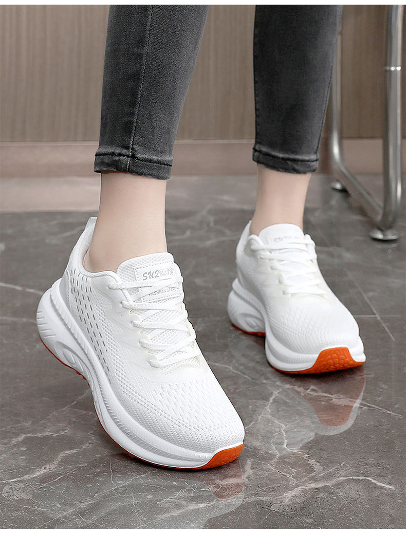 Sapatos casuais femininos, sapatos de plataforma de couro, tênis femininos, tênis brancos leves_voghion.com