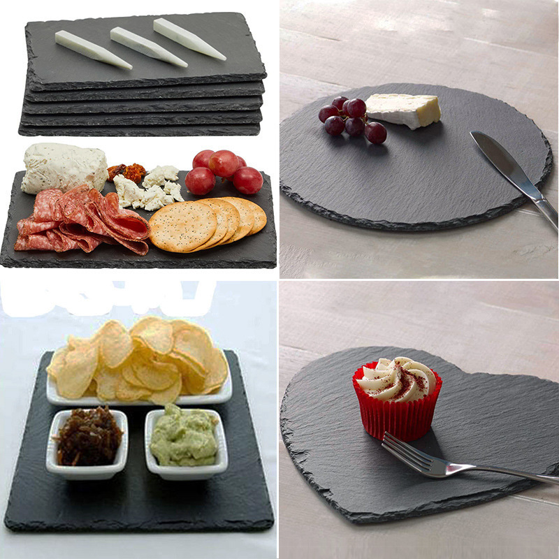 Black Slate Stone Western Plate Pasta Plate Pizza Cake Sushi Steak Plate