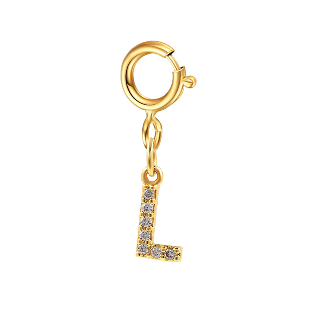 1 Pièce 6mm Le Cuivre Zircon Lettre Brillant Pendentif display picture 6