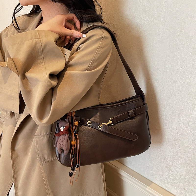 Transfronterizos retro temperamento alto bolso de brazo de mujer 2025 invierno nuevo gran capacidad versátil mochila de viaje