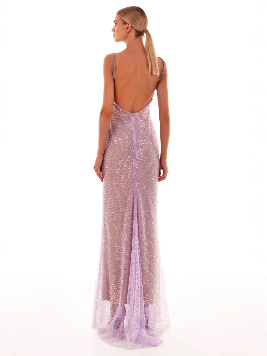 Europa y los Estados Unidos transfronterizos nueva Amazon mujer fiesta de sequillas púrpura sexy vestido de noche vestido de noche