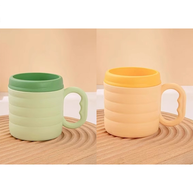 Taza de enjuague casera de doble color de bambú, taza de enjuague duradera, taza de enjuague de almacenamiento de cepillo de dientes para dormitorios de estudiantes image 11