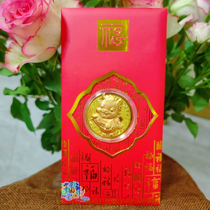 2026马年新春贺岁金箔金币生肖马纪念币百元红包开门红会销送礼品|undefined