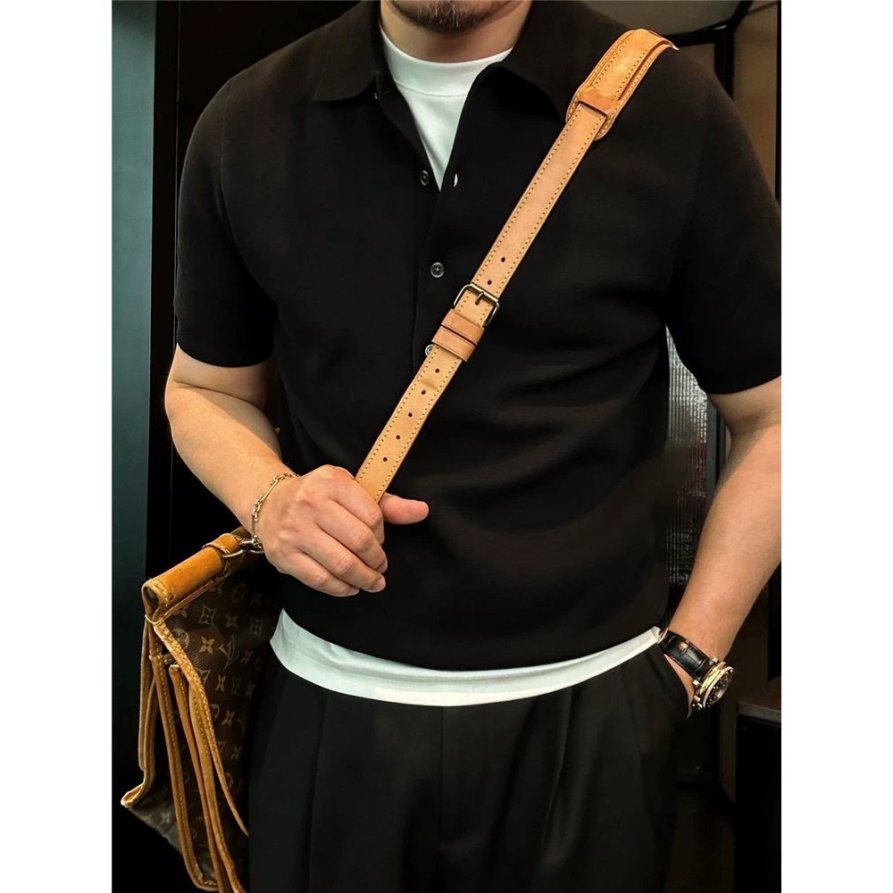 Men's soft comfortable summer clothing, summer knitted T-shirt, with short sleeve