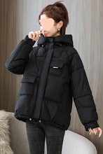 新短款加大码女装冬季面包服羽绒棉服连帽韩版宽松加厚棉衣外套潮