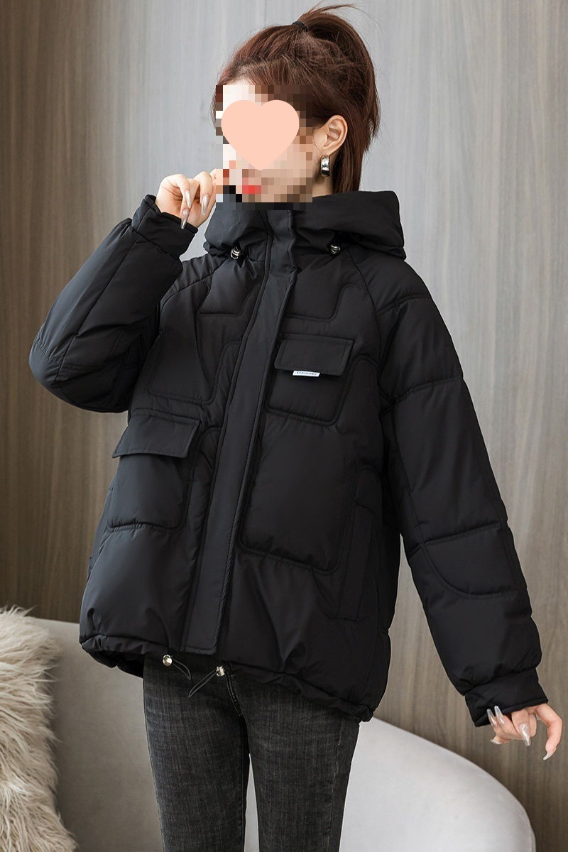 新短款加大码女装冬季面包服羽绒棉服连帽韩版宽松加厚棉衣外套潮