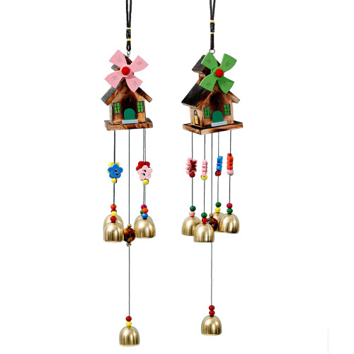 Color box windmill wooden house wind chime ornaments small fresh home decoration pendant student gifts gifts scenic souvenirs