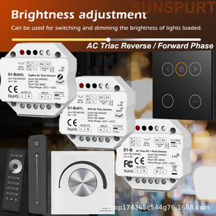 LED���܆�ɫPush�ɿع�������o��RF/WIFI/Zigebee�{����100-240V