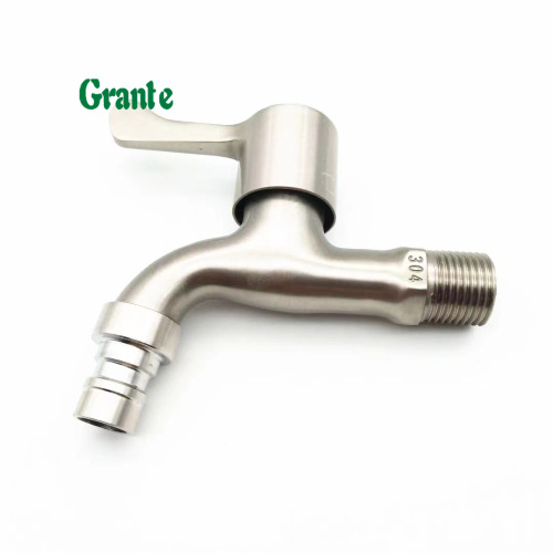 Brushed washing machine faucet imitation 304 stainless steel washing machine faucet 4 points single cold alloy brushed quick opening faucet