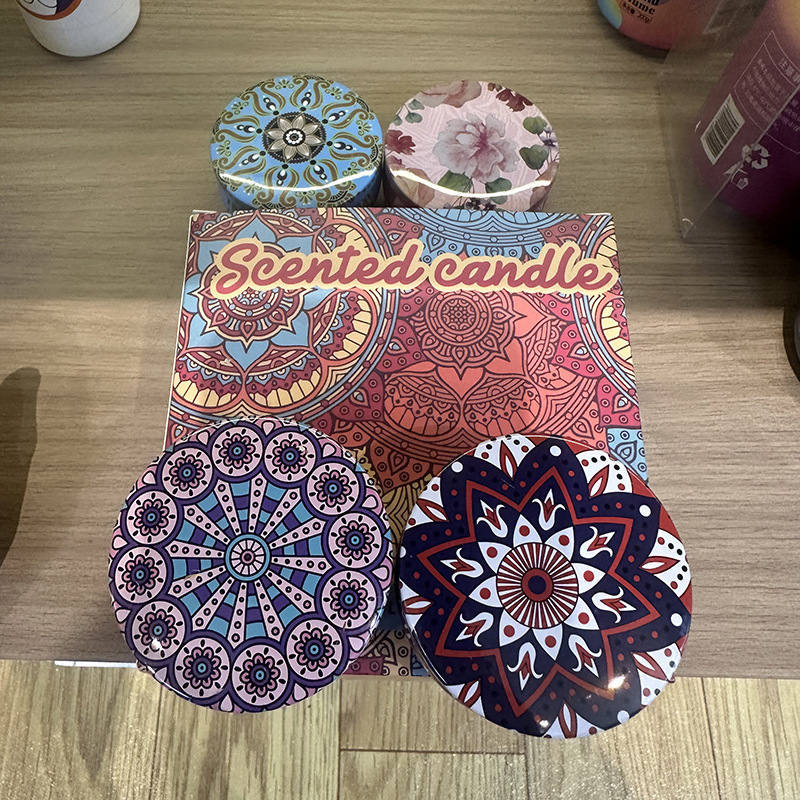 Velas de aromaterapia, ambiente, decoración de fragancias para el hogar de larga duración en interiores, souvenirs, caja de regalo de velas de flores secas transfronterizas