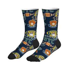 跨境POD数码印花运动徽章图案长筒运动男女袜子Socks亚马逊希音