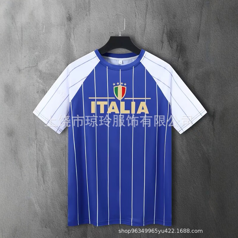 2025 Summer New Football Men's Short-Sleeved Quick-Drying Breathable 3D Printed Italy Mexico Portugal World