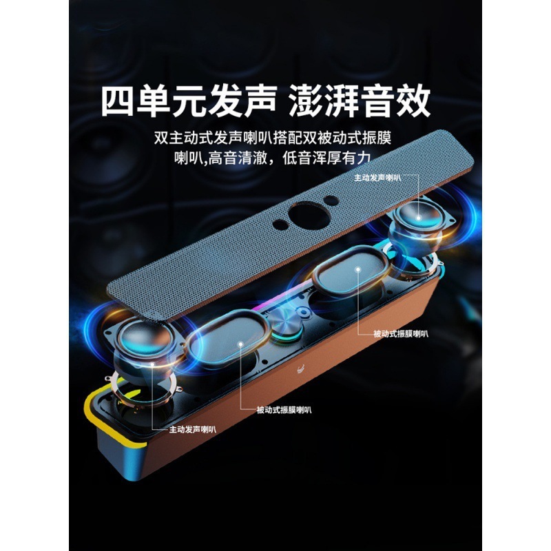 新款电脑音箱台式有线长条重低音发光接耳机游戏立体电脑音响批发|undefined