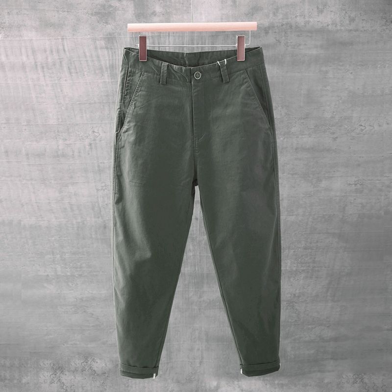 Spring summer new brand youthful and trendy men's casual straight leg tapered versatile pants_voghion.com