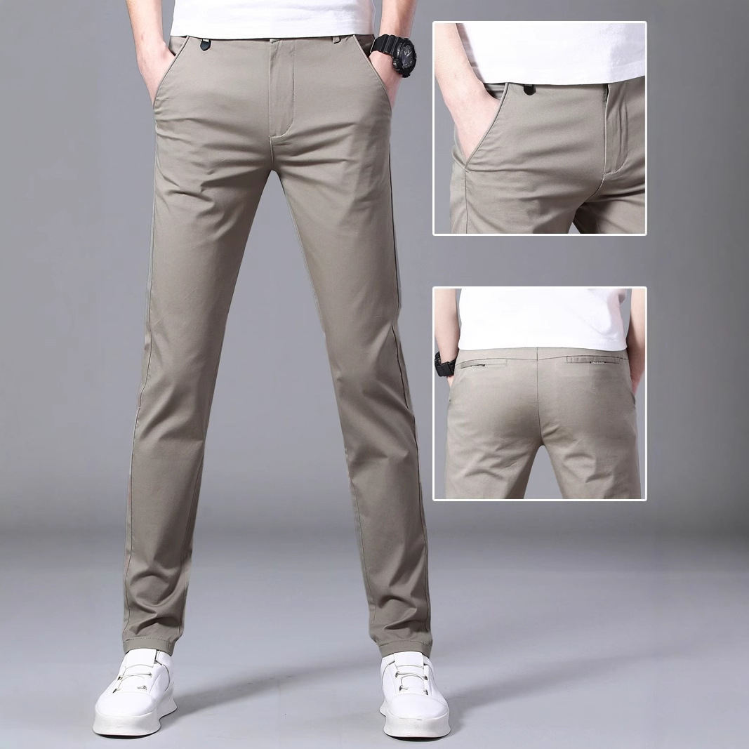 98 Cotton Quality Control Men's Slim Fit Casual Pants Men's Trousers 2025 New Summer Thin Style