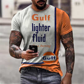 2023欧美亚马逊ebay外贸跨境新男装动漫宽松青年运动圆领打底T恤