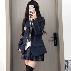Jk制服紺色スーツスーツ学院風スーツジャケット