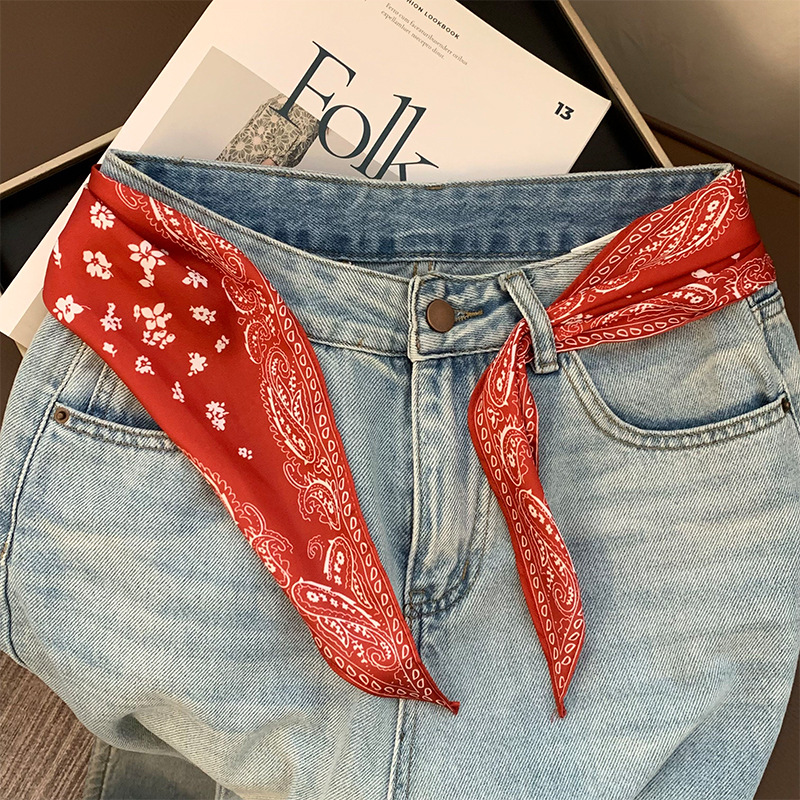 Flores de anacaju cortadas bufandas de seda de cuello bufandas de alto nivel bufandas de cabello bufandas multifuncionales bufandas triangulares bufandas de cintura bufandas