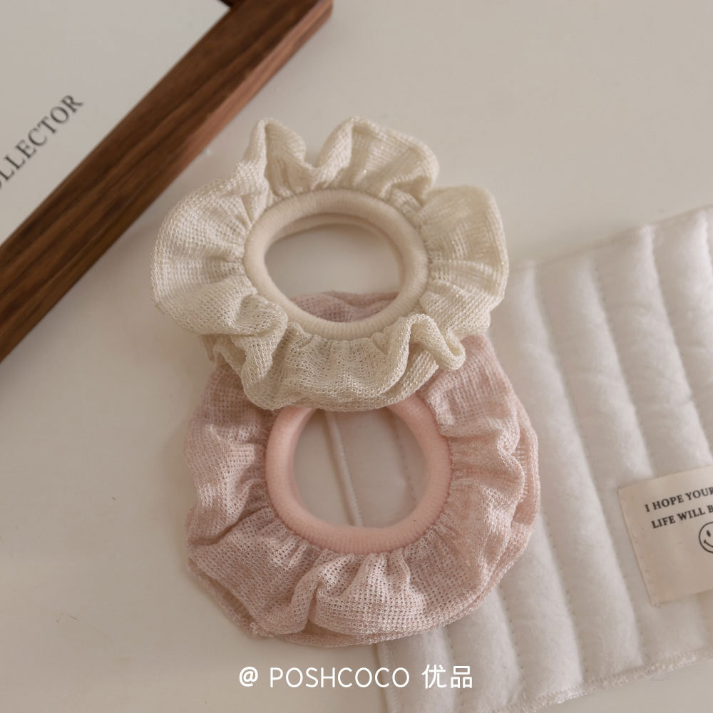 Shangchao Same-style Ruffled High Elastic Rubber Tendon Towel Ring All-match Seamless Hair Hair Hair Accessories Hair Rope Women