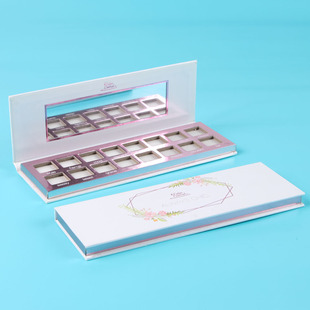 Rectangular Sixteen-Color Eye Shadow Empty Tray Classic Rose Gold Medium Tray Makeup Eye Shadow Powder Packaging Box Paper Packaging Material