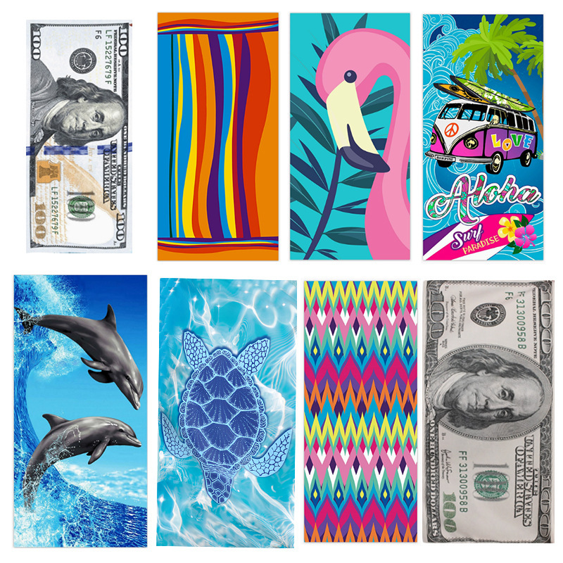 New Cross-Border European and American Dollar Beach Towels Cross-Border Microfiber Beach Towels Customized Surfing Swimming Absorbent Bath Towels New Cross-Border European and American Dollar Beach Towels Cross-Border Microfiber Beach Towels Customized Surfing Swimming Absorbent Bath Towels
