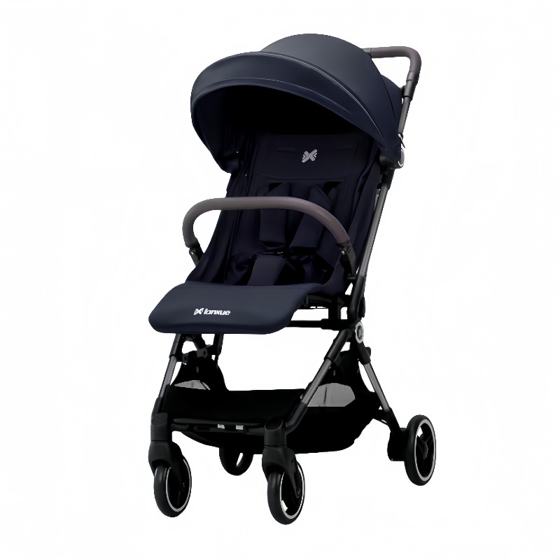 Blue Cod Baby Stroller Can Sit and Lie Down, Lightweight One-Piece Folding Portable High-View Stroller Four-Wheel Stroller
